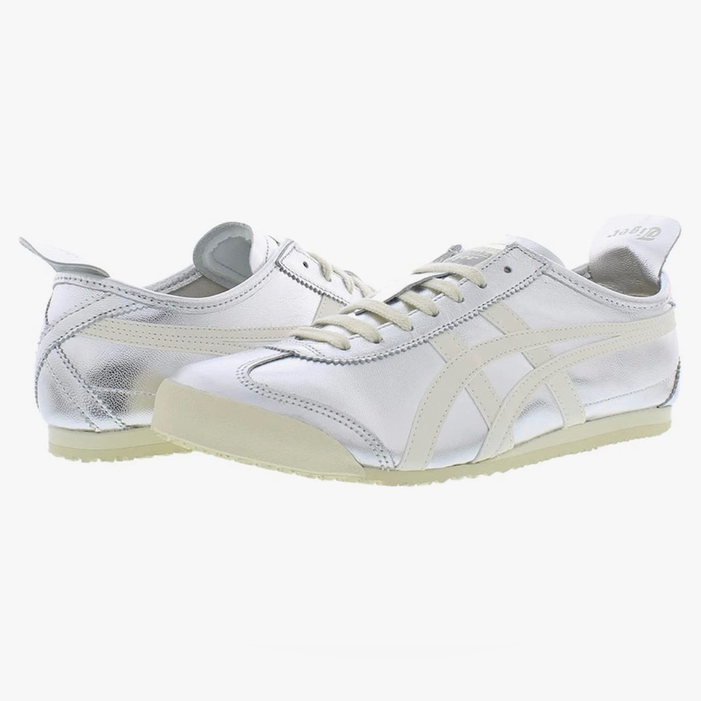 NWT Onitsuka Tiger Mexico 66 Silver Off White Unisex Sz Men 7.5/Women 9 - Picture 3 of 14